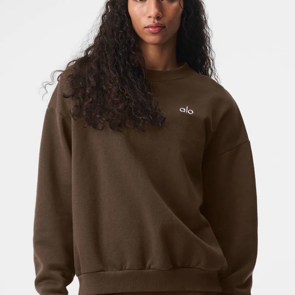*NEW* Alo Accolate Crew Neck Pullover- Espresso, XS